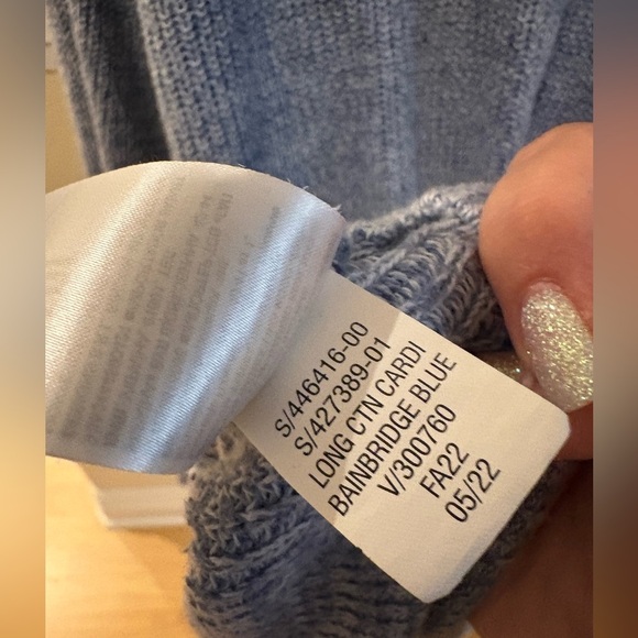 Gap Long Cotton Cardigan in Bainbridge Blue - Size L - Picture 8 of 8